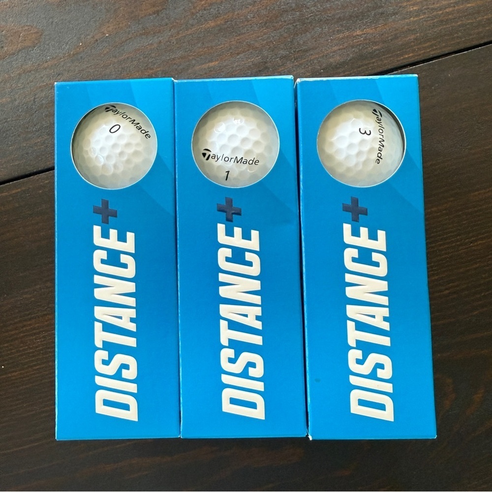 📀 Taylor Made Distance+ Box of 3 White Golf Balls Lot of 3 New